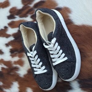 Betsey Johnson Sidny rhinestone platform sneakers. Women's US 8